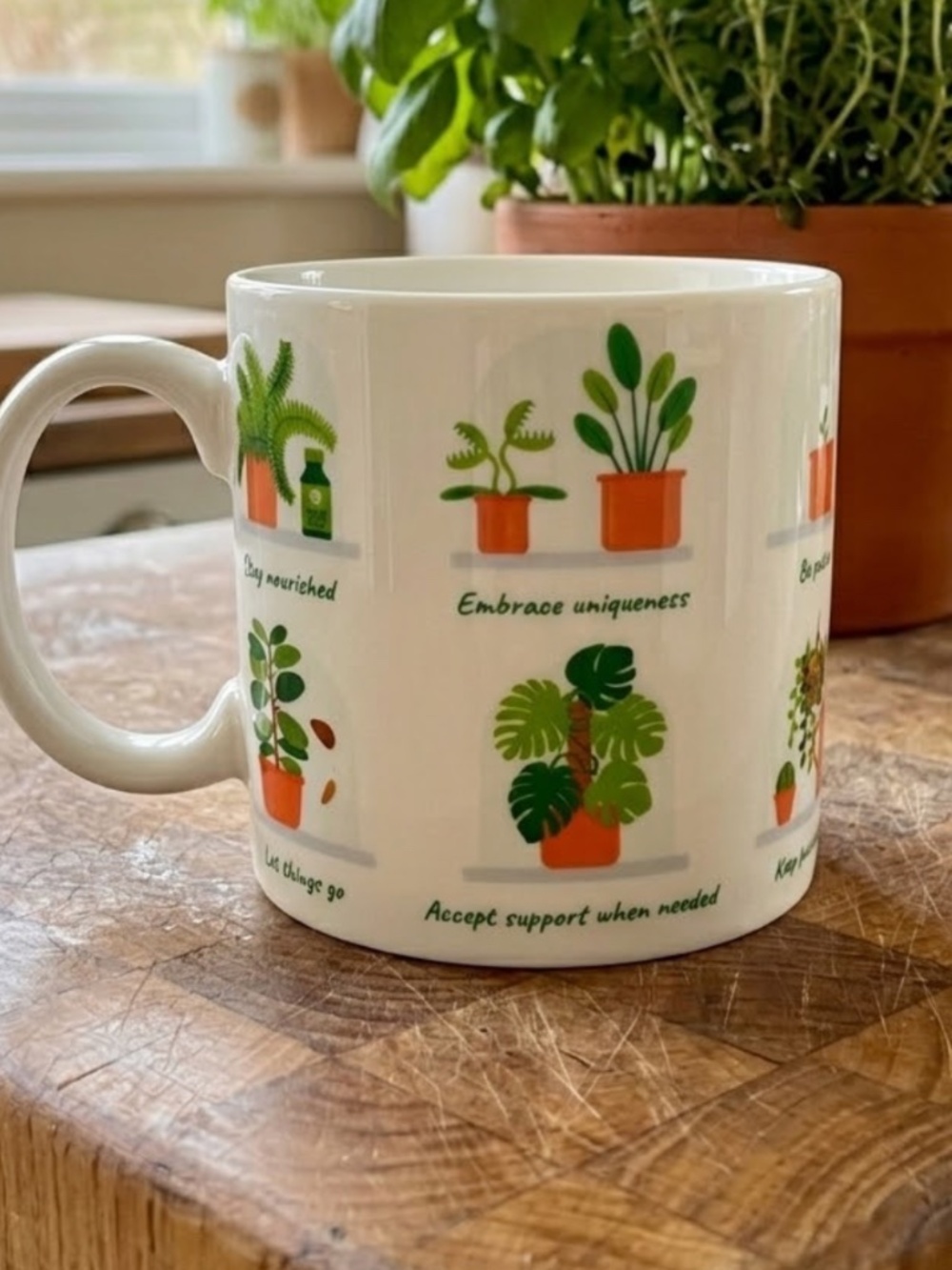 Houseplant Mindfulness White Ceramic Coffee Mug Ginger Fox Games Ltd 2022